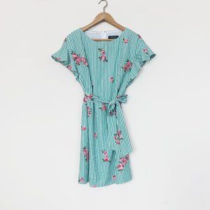 Size 2 - Green Striped & Floral Dress - Nine West